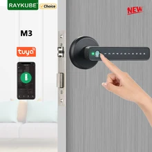 RAYKUBE M3 Tuya BLE Digital Fingerprint Door Lock Electronic Lock with 60/70mm Latch Keys Smartlife/Tuya APP Remote Unlock