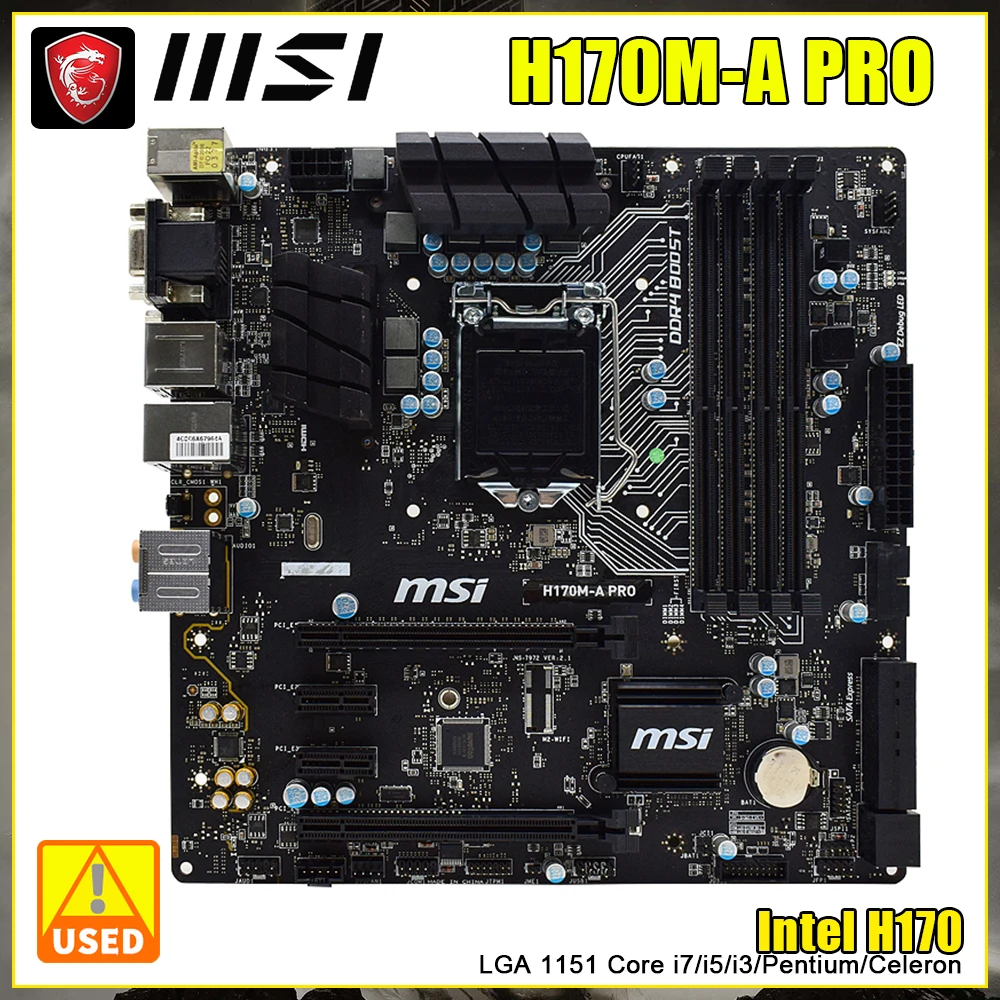 Материнская плата MSI H170M-A PRO LGA 1151 2xDDR4 Intel Core i7 7700K 7600K Cpus Intel H170 PCI-E 3,0 64 Гб HDMI SATA3 USB3.1 ATX
Материнская плата MSI H170M-A PRO LGA 1151 2xDDR4 Intel Core i7 7700K 7600K Cpus Intel H170 PCI-E 3,0 64 Гб HDMI SATA3 USB3.1 ATX