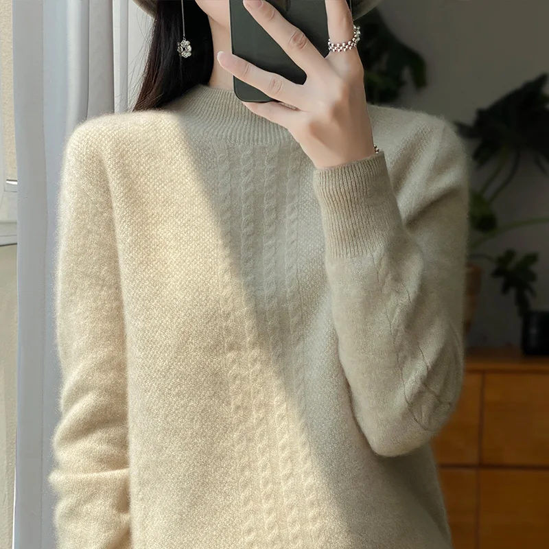 Осенне-зимний свитер с полувысоким воротником, Женский утепленный пуловер с подкладкой, универсальный вязаный свитер
Осенне-зимний свитер с полувысоким воротником, Женский утепленный пуловер с подкладкой, универсальный вязаный свитер