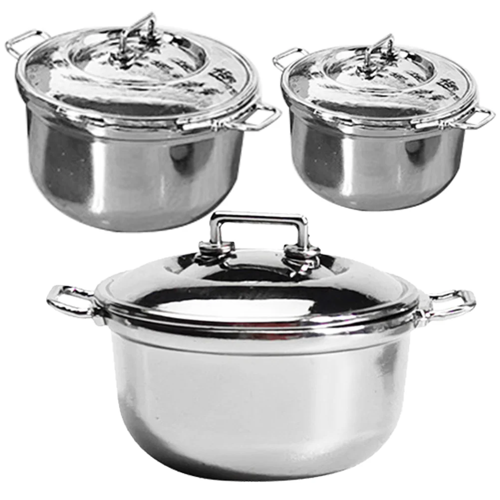 3 Pcs Ornaments Mini Cookwares Stainless Steel Cookware Kitchen Mini Cookers Kitchen Miniature Pots Mini Toys
3 Pcs Ornaments Mini Cookwares Stainless Steel Cookware Kitchen Mini Cookers Kitchen Miniature Pots Mini Toys