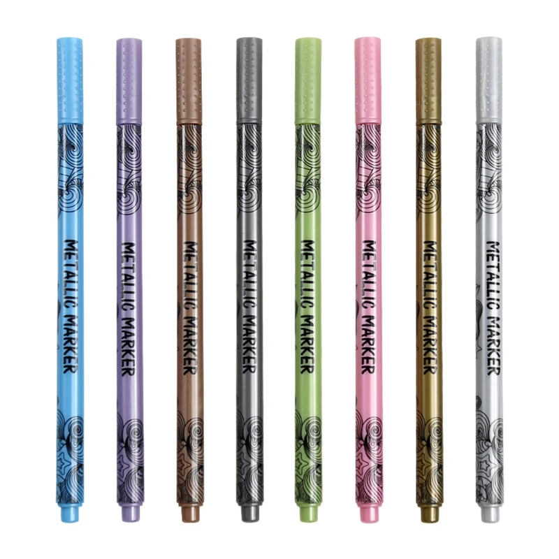 8 Pieces Metallic Markers Water-based Ink Quick Dry for Card Making Scrapbooking T3EB
8 Pieces Metallic Markers Water-based Ink Quick Dry for Card Making Scrapbooking T3EB