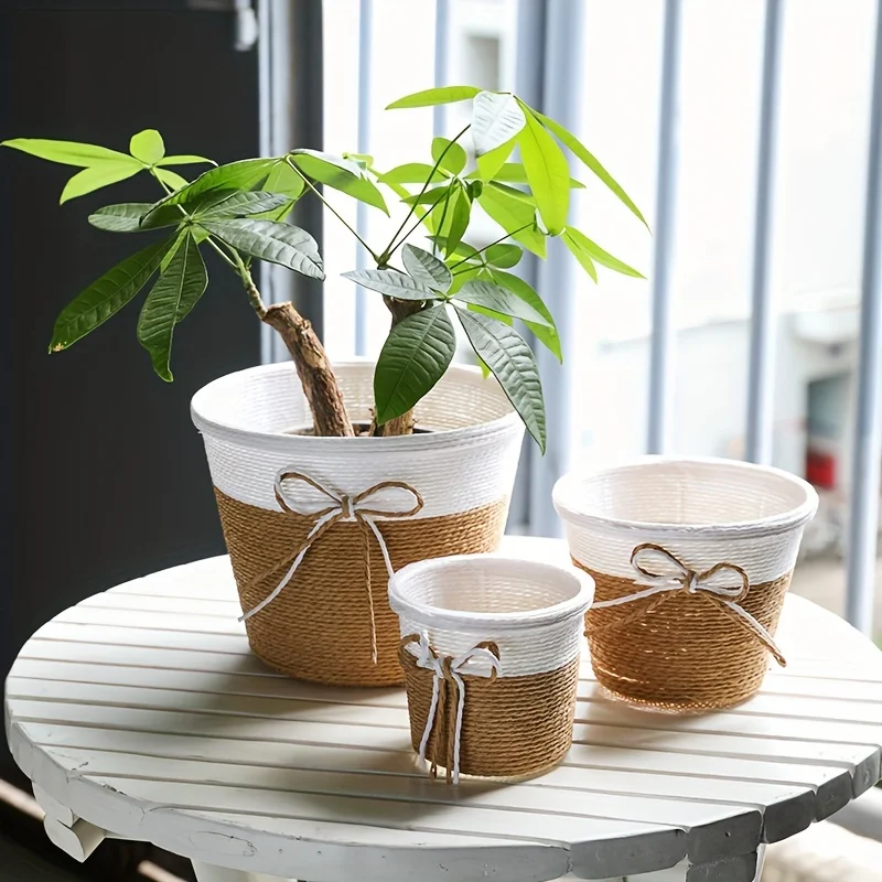 , Rope Braided Flower Small Flower Pot Creative Flower Arrangement Decorative Basket Woven Flower Pot Cover
, Rope Braided Flower Small Flower Pot Creative Flower Arrangement Decorative Basket Woven Flower Pot Cover