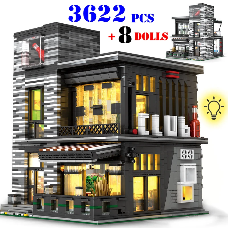 Modern 86008 Panoramic Lighting Version Club Bar Street View Building Assembly Building Blocks Model Toys For Children
Modern 86008 Panoramic Lighting Version Club Bar Street View Building Assembly Building Blocks Model Toys For Children