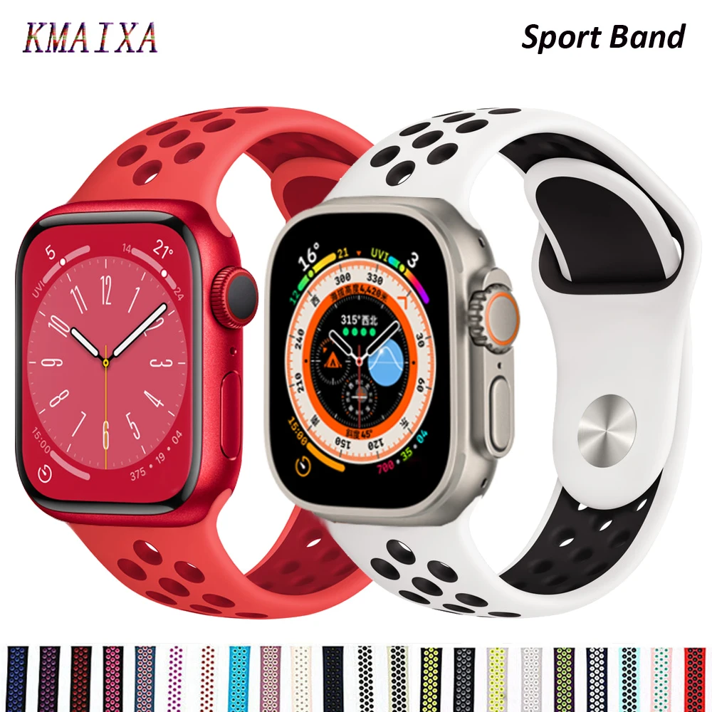 Силиконовый ремешок для Apple Watch band 44 мм 45 мм 41 мм 40 мм 49 мм 42 мм 38 мм 44 45 мм, браслет для iWatch series 7 3 4 5 6 se 8 Ultra Band
Силиконовый ремешок для Apple Watch band 44 мм 45 мм 41 мм 40 мм 49 мм 42 мм 38 мм 44 45 мм, браслет для iWatch series 7 3 4 5 6 se 8 Ultra Band