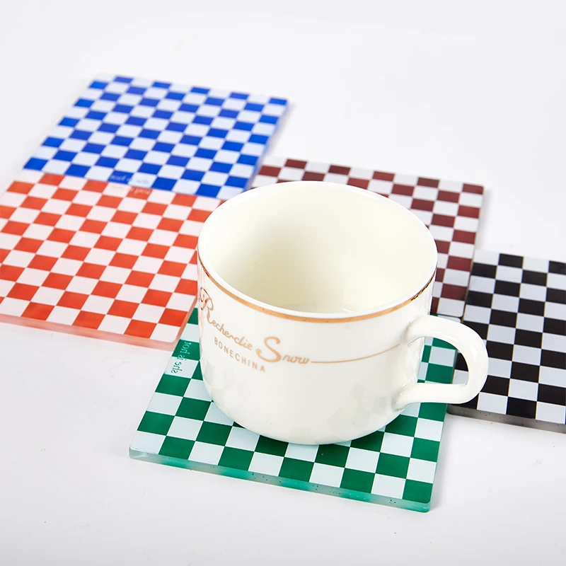 Square Acrylic Checkerboard Coaster 9.5CM Home Photography Decor Table Mat Tea Mug Mat Heat Insulation Coffee Coaster 5 colors
Square Acrylic Checkerboard Coaster 9.5CM Home Photography Decor Table Mat Tea Mug Mat Heat Insulation Coffee Coaster 5 colors