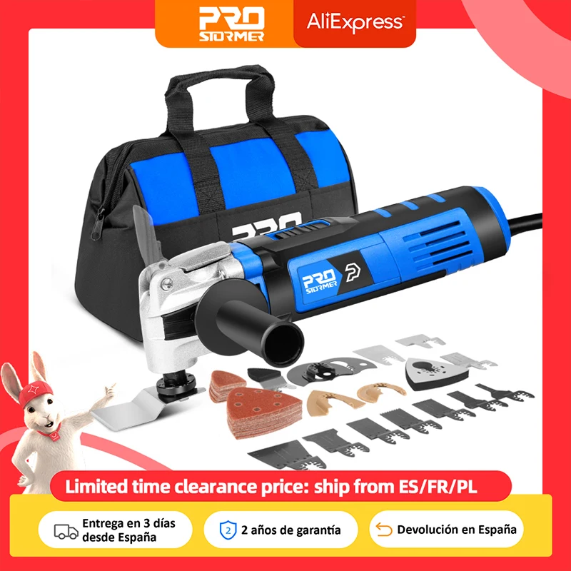 Electric Multifunction Oscillating Tool Multi-Tools Variable Speed Renovator Electric Trimmer Saw Home Decoration by PROSTORMER
Electric Multifunction Oscillating Tool Multi-Tools Variable Speed Renovator Electric Trimmer Saw Home Decoration by PROSTORMER