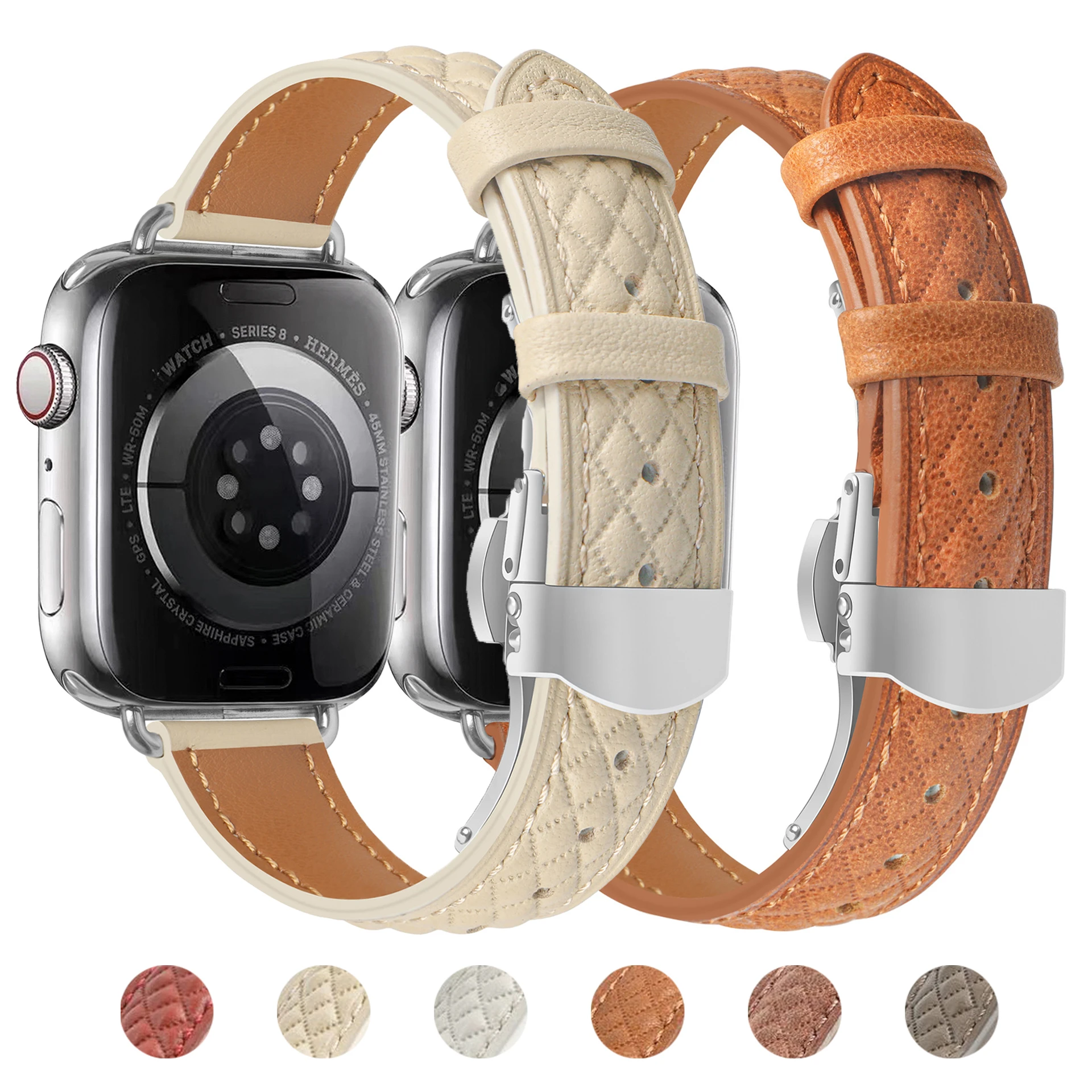 Кожаный ремешок для Apple Watch Series 8 7 6 se 5 4 Ultra 49 мм 41 мм 45 мм, Дамский Шикарный Браслет для iWatch 38 42 мм 40 44 мм Correa
Кожаный ремешок для Apple Watch Series 8 7 6 se 5 4 Ultra 49 мм 41 мм 45 мм, Дамский Шикарный Браслет для iWatch 38 42 мм 40 44 мм Correa