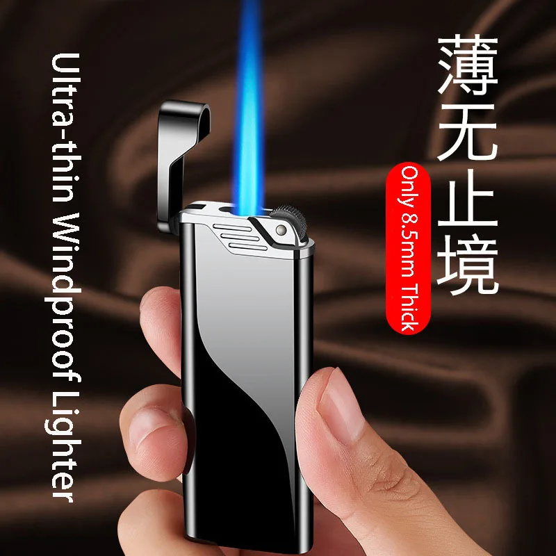 Blue Flame Ultra-thin Open Cover Windproof Lighter Butane Inflatable Cigarette Lighter Outdoor Heating Tool Men's Gift
Blue Flame Ultra-thin Open Cover Windproof Lighter Butane Inflatable Cigarette Lighter Outdoor Heating Tool Men's Gift