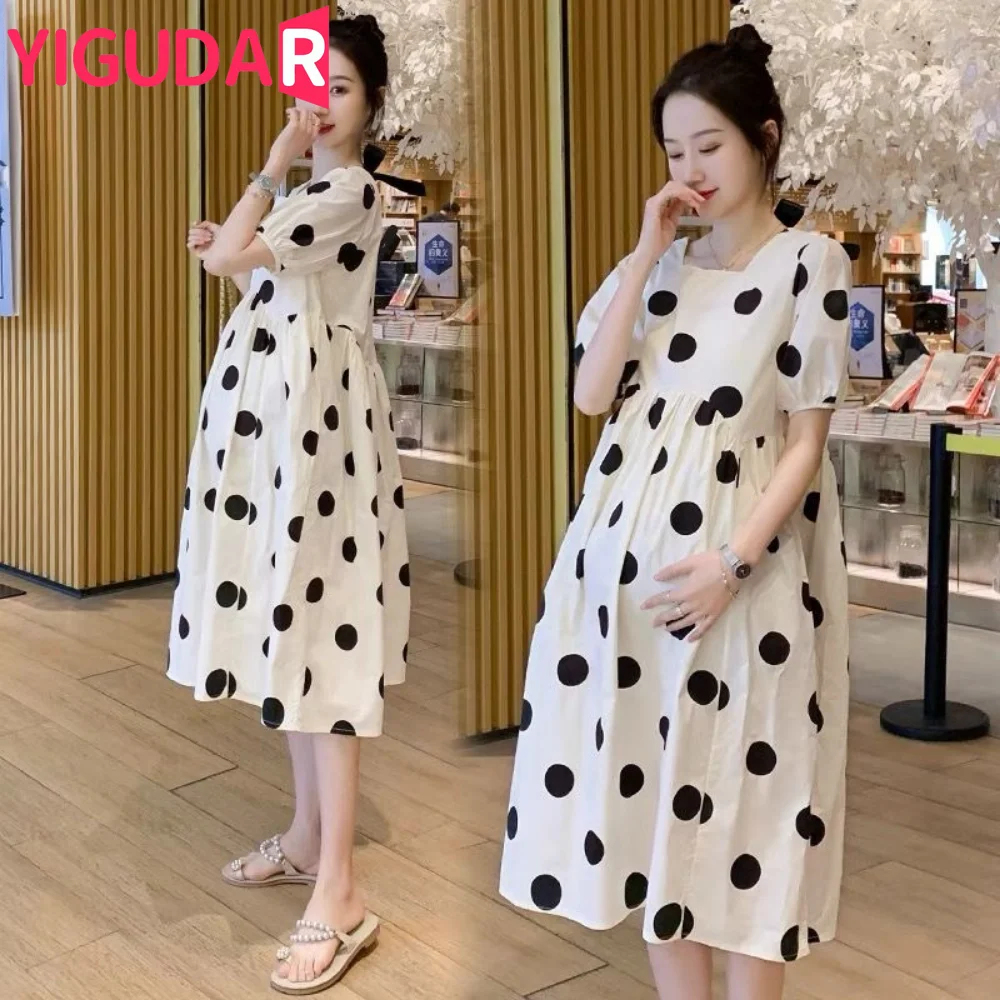 New Summer Marernity Dresses Pregnants Clothing Wear Short-sleeved Pregnant Women Pregnancy Casual Clothes Femme black dots
New Summer Marernity Dresses Pregnants Clothing Wear Short-sleeved Pregnant Women Pregnancy Casual Clothes Femme black dots