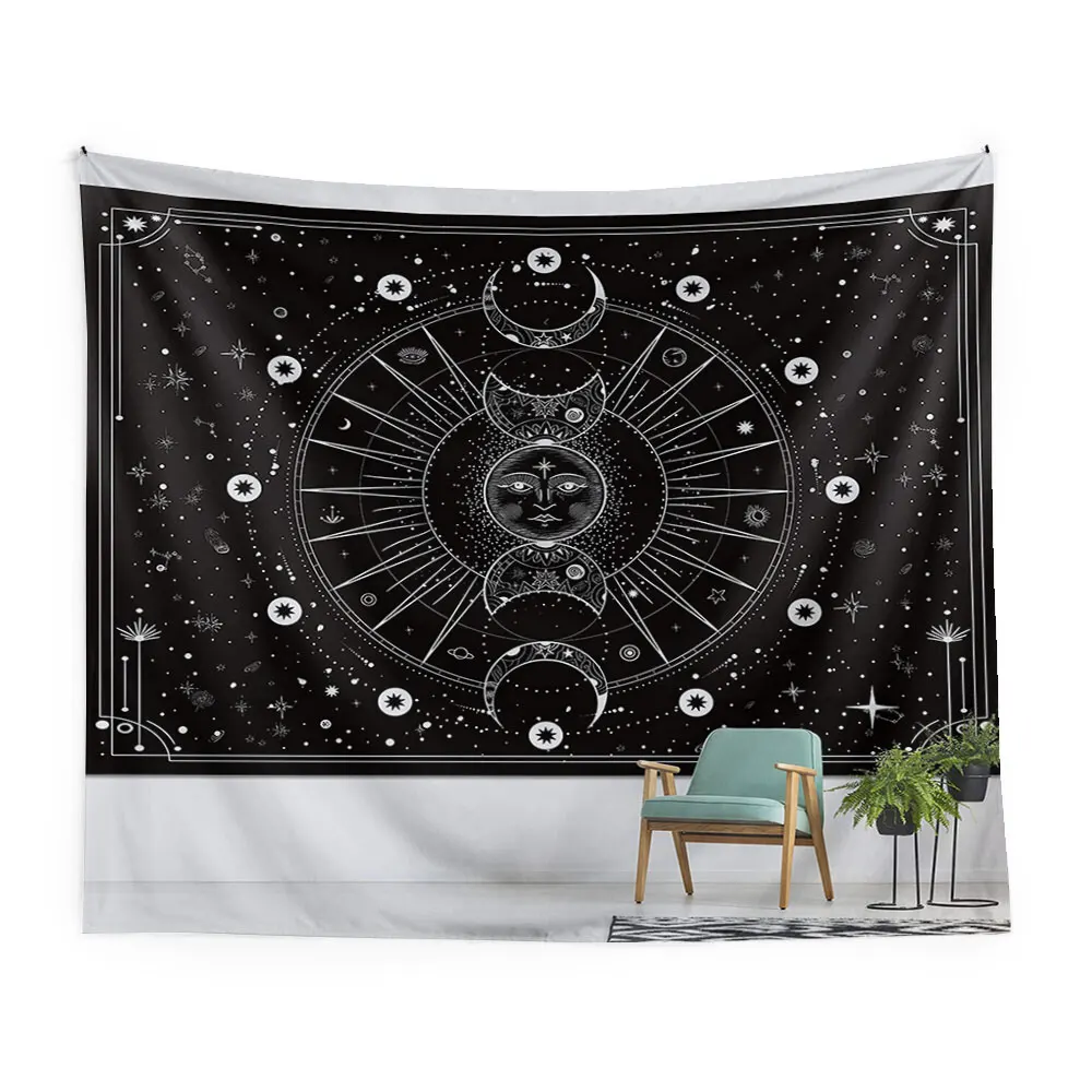 Sun Moon Tapestry Wall Hanging Stars Space Spiritual Aesthetic Psychedelic Black and White Bedroom, Living Room, Dorm Decor Art
Sun Moon Tapestry Wall Hanging Stars Space Spiritual Aesthetic Psychedelic Black and White Bedroom, Living Room, Dorm Decor Art
