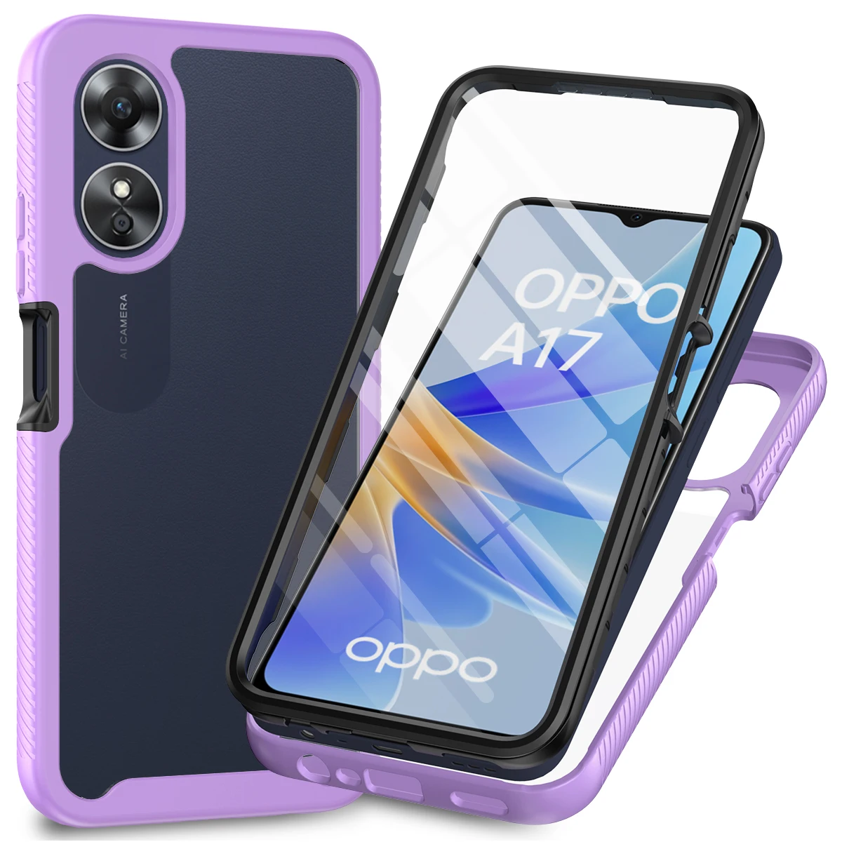 360° Full Body Case for Oppo A17 CPH2477 Luxury Soft Screen Protector Film Front Bumper Clear Shockproof Phone Cover for OppoA17
360° Full Body Case for Oppo A17 CPH2477 Luxury Soft Screen Protector Film Front Bumper Clear Shockproof Phone Cover for OppoA17