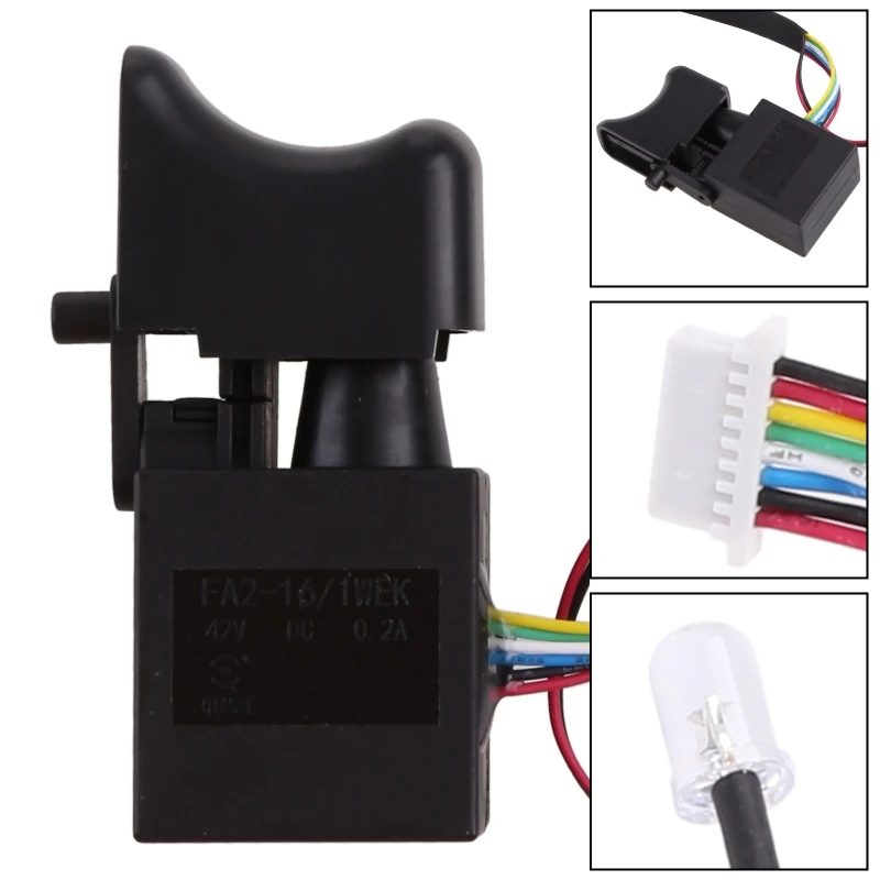 Electric Drill Dustproof Speed Controller Push Button Lithium Battery Cordless Trigger Switch DC 7.2-24V for Power Tools M4YD
Electric Drill Dustproof Speed Controller Push Button Lithium Battery Cordless Trigger Switch DC 7.2-24V for Power Tools M4YD