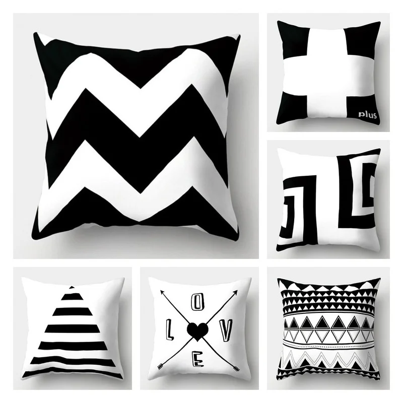 Black White Geometric Cushion Cover 45x45 Pillowcase Sofa Cushions Decorative Pillowcover Polyester Home Decor Pillow Cases
Black White Geometric Cushion Cover 45x45 Pillowcase Sofa Cushions Decorative Pillowcover Polyester Home Decor Pillow Cases