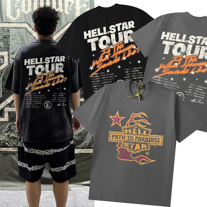 Summer European And American Trendy Brand Hellstar Studios High Street Pure Cotton Star Letter Printed Men's Washable Old Short
Summer European And American Trendy Brand Hellstar Studios High Street Pure Cotton Star Letter Printed Men's Washable Old Short