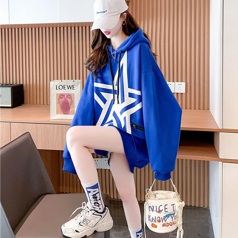 Women's Hooded Sweatshirt Spring Autumn Printing Letter Pockets Loose Korean Fashion Long Sleeve Commuter Top Female Ropa Mujer
Women's Hooded Sweatshirt Spring Autumn Printing Letter Pockets Loose Korean Fashion Long Sleeve Commuter Top Female Ropa Mujer