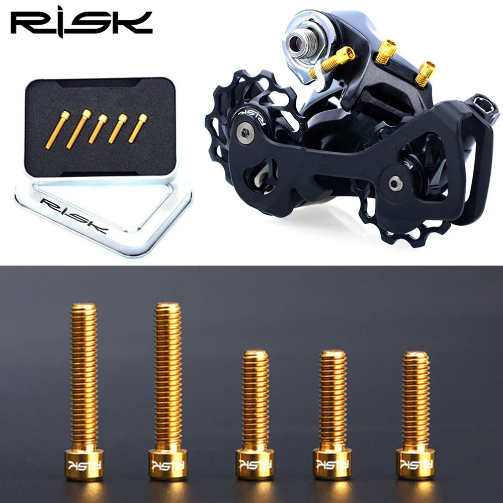 RISK Bike M4x13.5mm 20mm Socket Head Titanium Alloy Bolts For Front /Rear Derailleur H/L Thumb Shift Adjustment Ti Screws
RISK Bike M4x13.5mm 20mm Socket Head Titanium Alloy Bolts For Front /Rear Derailleur H/L Thumb Shift Adjustment Ti Screws