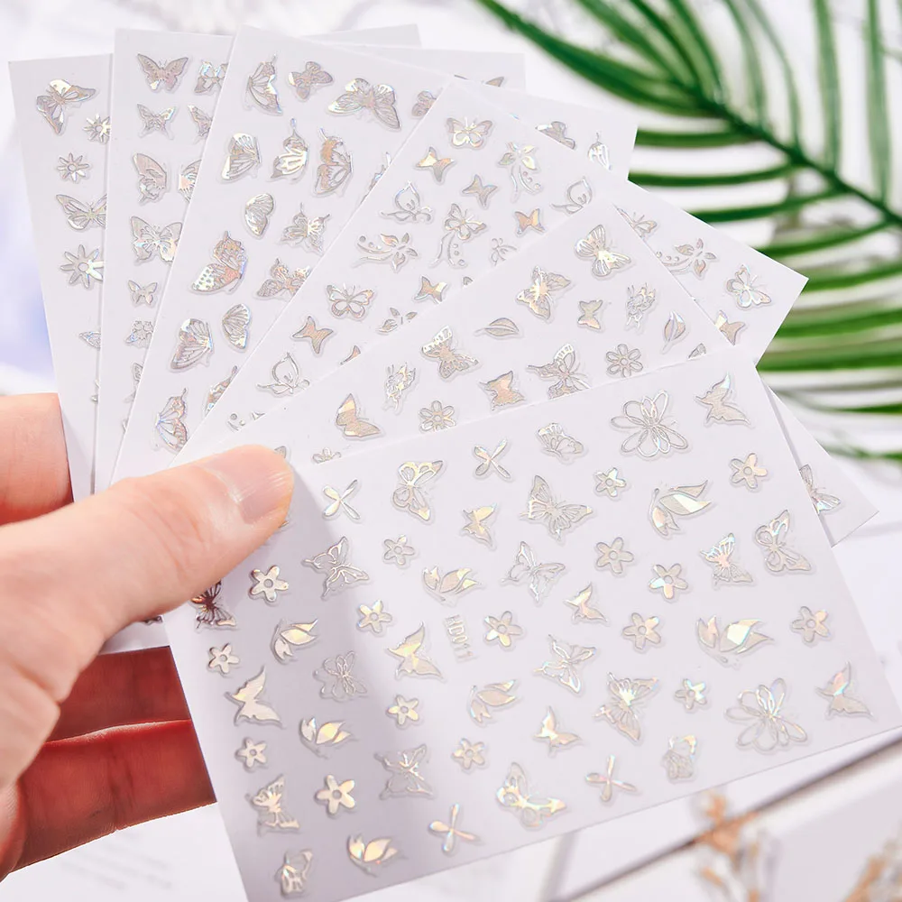 16Sheet Laser Butterfly Nail Stickers 3D Gold+Silver Self-Adhesive Holographic Ultra Thin Manicure Decals Decoration Nail Slider
16Sheet Laser Butterfly Nail Stickers 3D Gold+Silver Self-Adhesive Holographic Ultra Thin Manicure Decals Decoration Nail Slider
