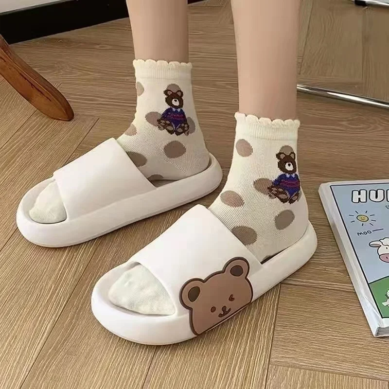 Bear Slippers Women Summer Flip Flops Cute Cartoon Shoes For Woman Indoor Outdoor Wear Soft Thick Beach Sandals Couple Slides
Bear Slippers Women Summer Flip Flops Cute Cartoon Shoes For Woman Indoor Outdoor Wear Soft Thick Beach Sandals Couple Slides