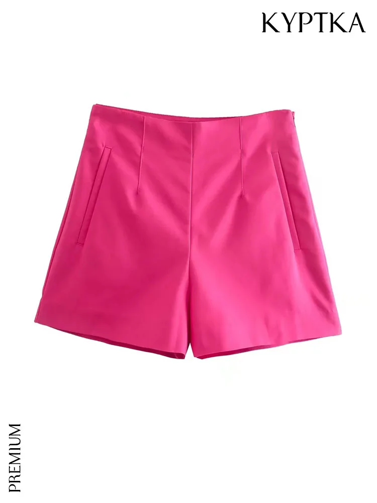 KYPTKA Women Fashion Side Pockets Front Darts Shorts Vintage High Waist Side Zipper Female Short Pants Mujer
KYPTKA Women Fashion Side Pockets Front Darts Shorts Vintage High Waist Side Zipper Female Short Pants Mujer