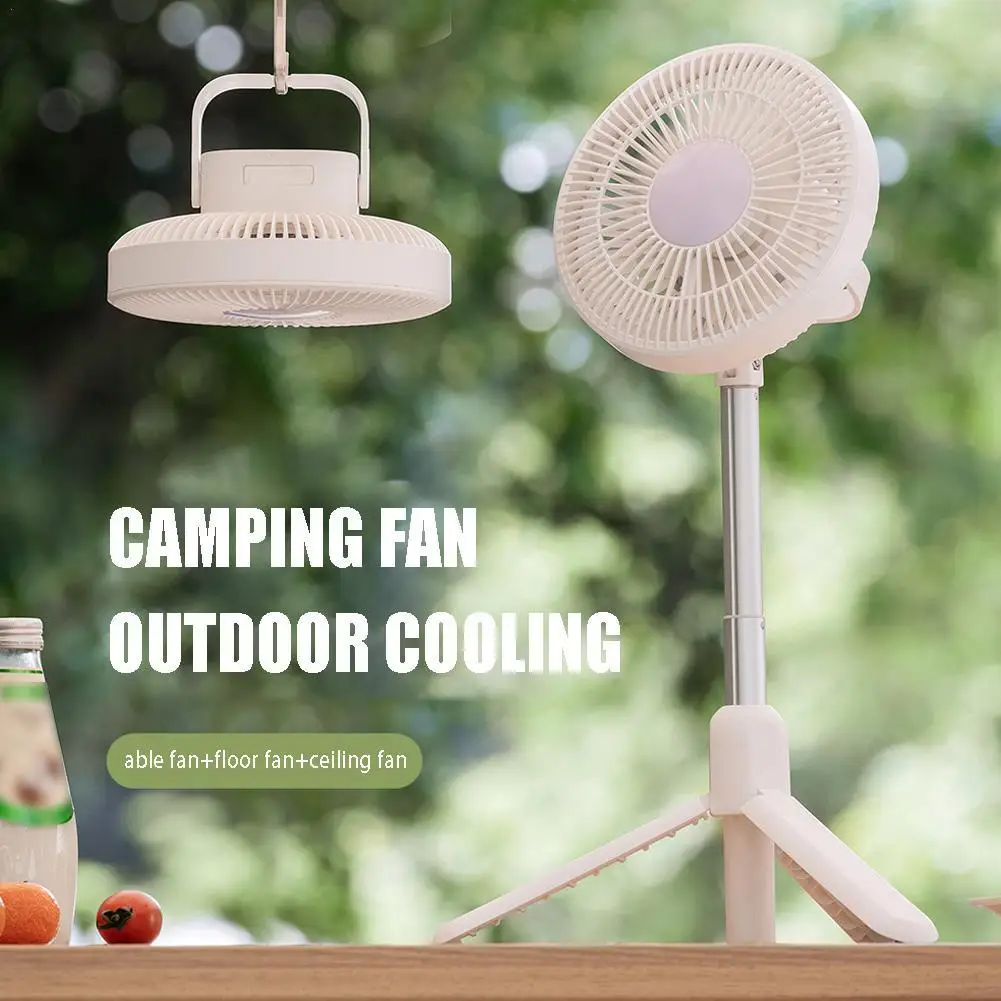 

Mini Portable Fan Rechargeable Electric Fan Automatic Head Shaking Outdoor Remote Control 3 Speeds Tent Fan For Camping