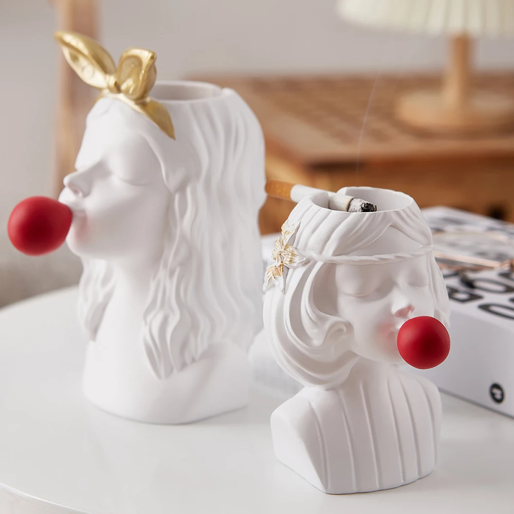 Modern Creative Girl Flower Pot White Vase Resin Ashtray Nordic Home Decoration Living Room Table Decoration Accessories Crafts
Modern Creative Girl Flower Pot White Vase Resin Ashtray Nordic Home Decoration Living Room Table Decoration Accessories Crafts