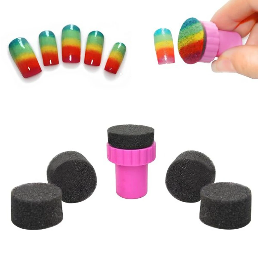 1 Set Nail Art Gradient Nail Stamper Handle +4 pcs Sponge Hot Pink+Gray Transfer Templates Polish Design DIY Beauty Tools Kits
1 Set Nail Art Gradient Nail Stamper Handle +4 pcs Sponge Hot Pink+Gray Transfer Templates Polish Design DIY Beauty Tools Kits