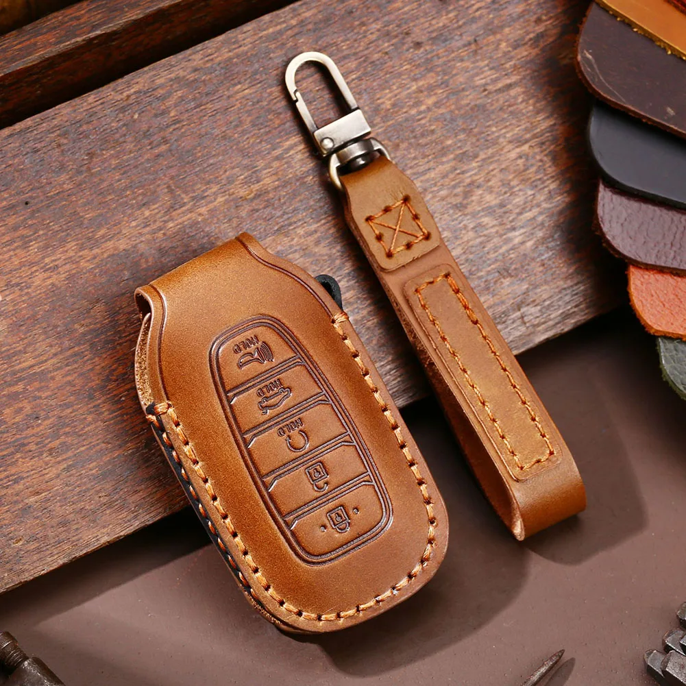 Leather Remote Car Key Case Cover Fob For Hyundai Santa Fe Palisade 5 Buttons Car Key Case Bag Cover Protector
Leather Remote Car Key Case Cover Fob For Hyundai Santa Fe Palisade 5 Buttons Car Key Case Bag Cover Protector