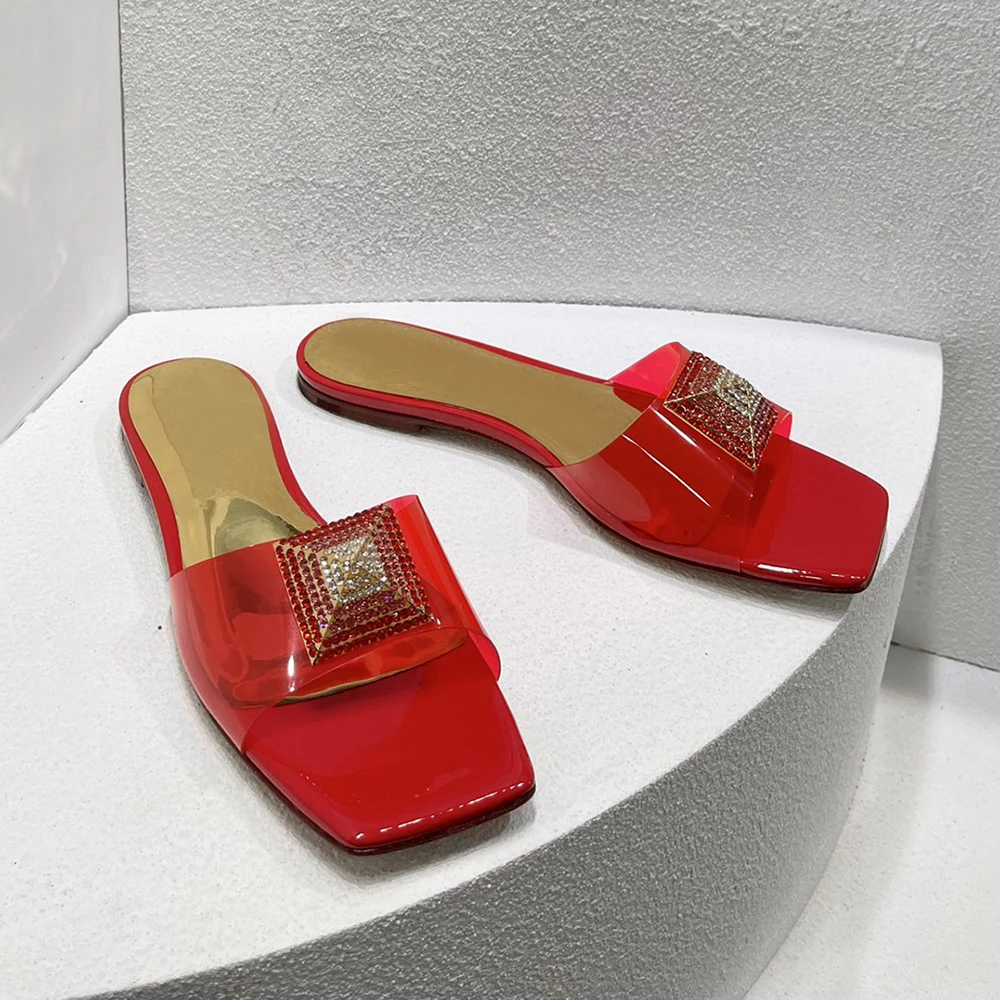 New Plus Size Women's Shoes Flat Slippers Square Toe Fashion Rhinestone Drill Elegant Shoes Summer
New Plus Size Women's Shoes Flat Slippers Square Toe Fashion Rhinestone Drill Elegant Shoes Summer