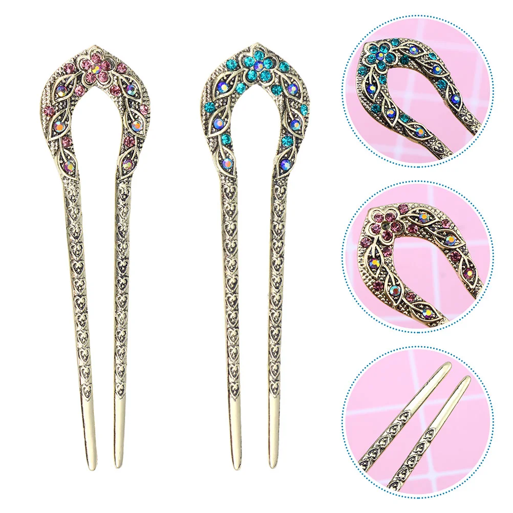 Hair Stick Vintage Rhinestone Crystal Pin U Prong Double Womenfrenchsticks Hairpin Chignon Shaped Chopsticks Metal Forks Clip
Hair Stick Vintage Rhinestone Crystal Pin U Prong Double Womenfrenchsticks Hairpin Chignon Shaped Chopsticks Metal Forks Clip