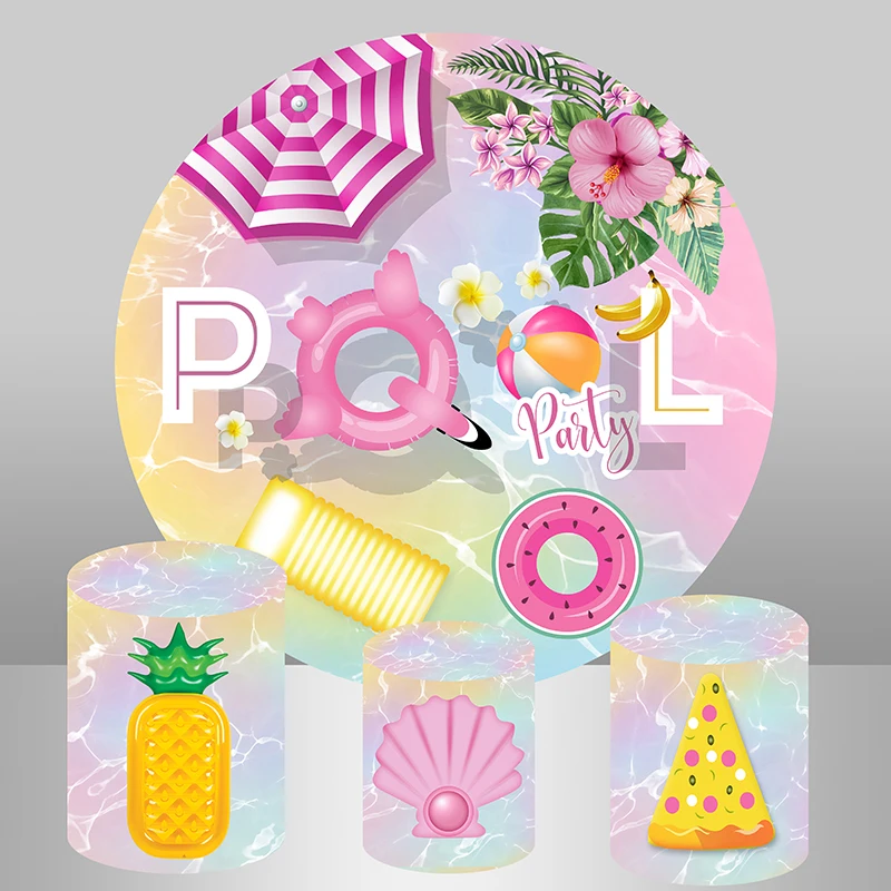 Summer Swimming Pool Party Round Backdrop Cover Pink Girls Birthday Background Dessert Table Plinth Covers Customized
Summer Swimming Pool Party Round Backdrop Cover Pink Girls Birthday Background Dessert Table Plinth Covers Customized