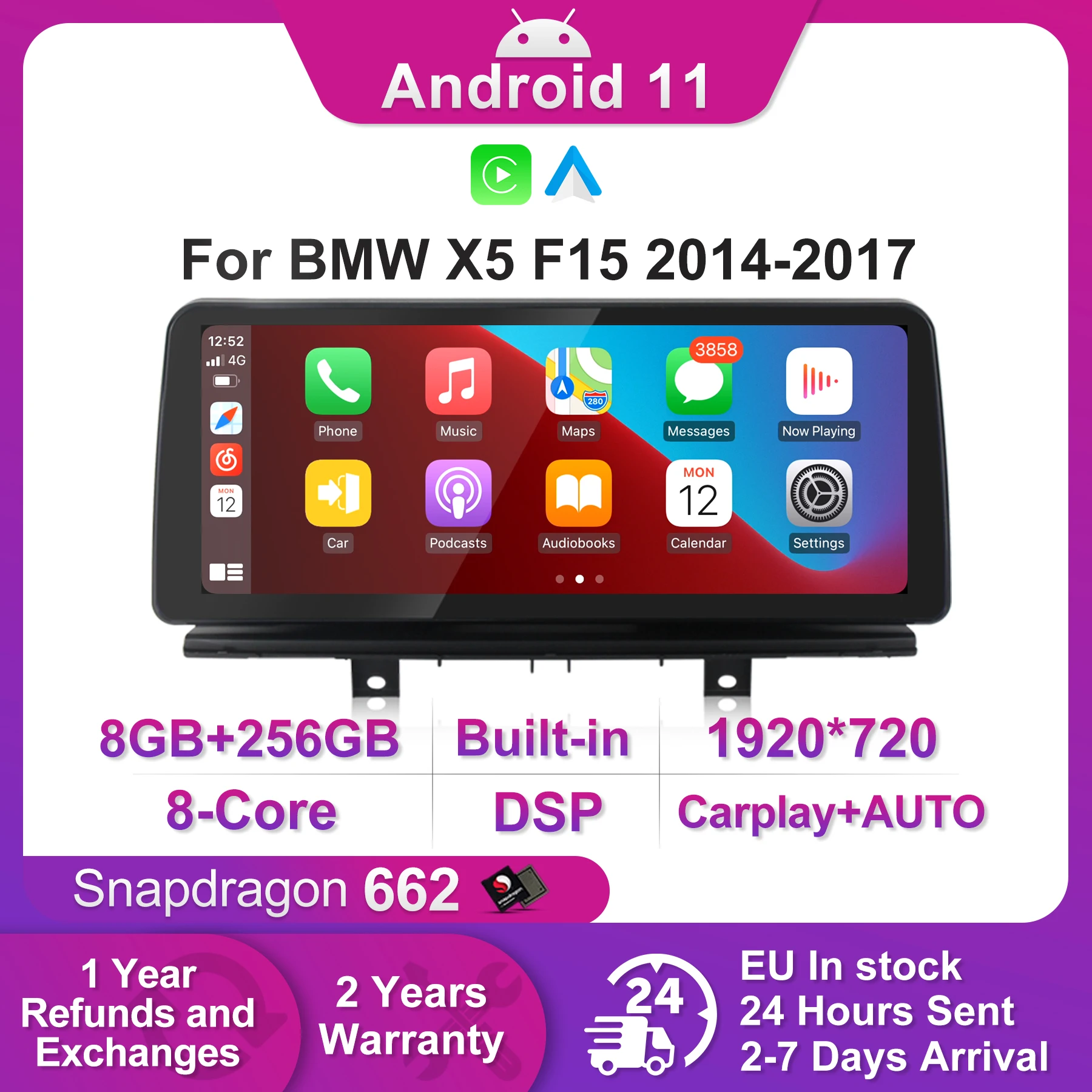Android 11 Snapdragon 662 автомобильное радио для BMW X5 F15 X6 F16 2014-2017 NBT система мультимедийный плеер GPS навигация Carplay + Авто WIFI
Android 11 Snapdragon 662 автомобильное радио для BMW X5 F15 X6 F16 2014-2017 NBT система мультимедийный плеер GPS навигация Carplay + Авто WIFI