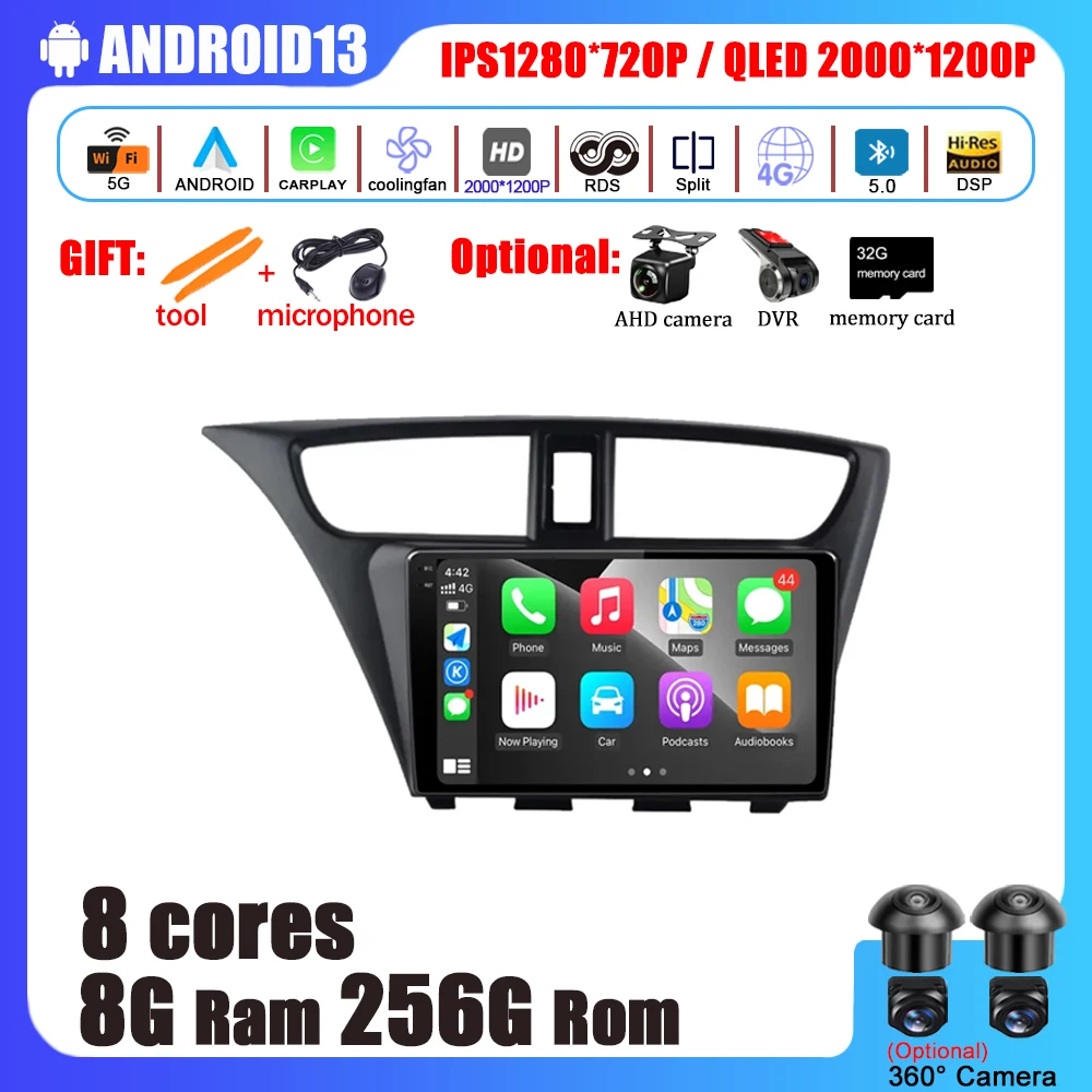 Android 12 For Honda CIVIC Hatchback 2012-2017 Car Accessories Multimedia Radio Video Player Auto Navigation GPS DSP Touchscreen 
Android 12 For Honda CIVIC Hatchback 2012-2017 Car Accessories Multimedia Radio Video Player Auto Navigation GPS DSP Touchscreen