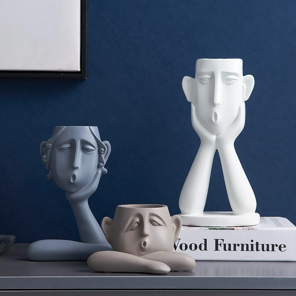 Abstract Human Face Vase Resin Flower Vase Home Decor Human Lift Cheek Flowerpots Head Sculpture Tabletop Decorative Ornaments
Abstract Human Face Vase Resin Flower Vase Home Decor Human Lift Cheek Flowerpots Head Sculpture Tabletop Decorative Ornaments