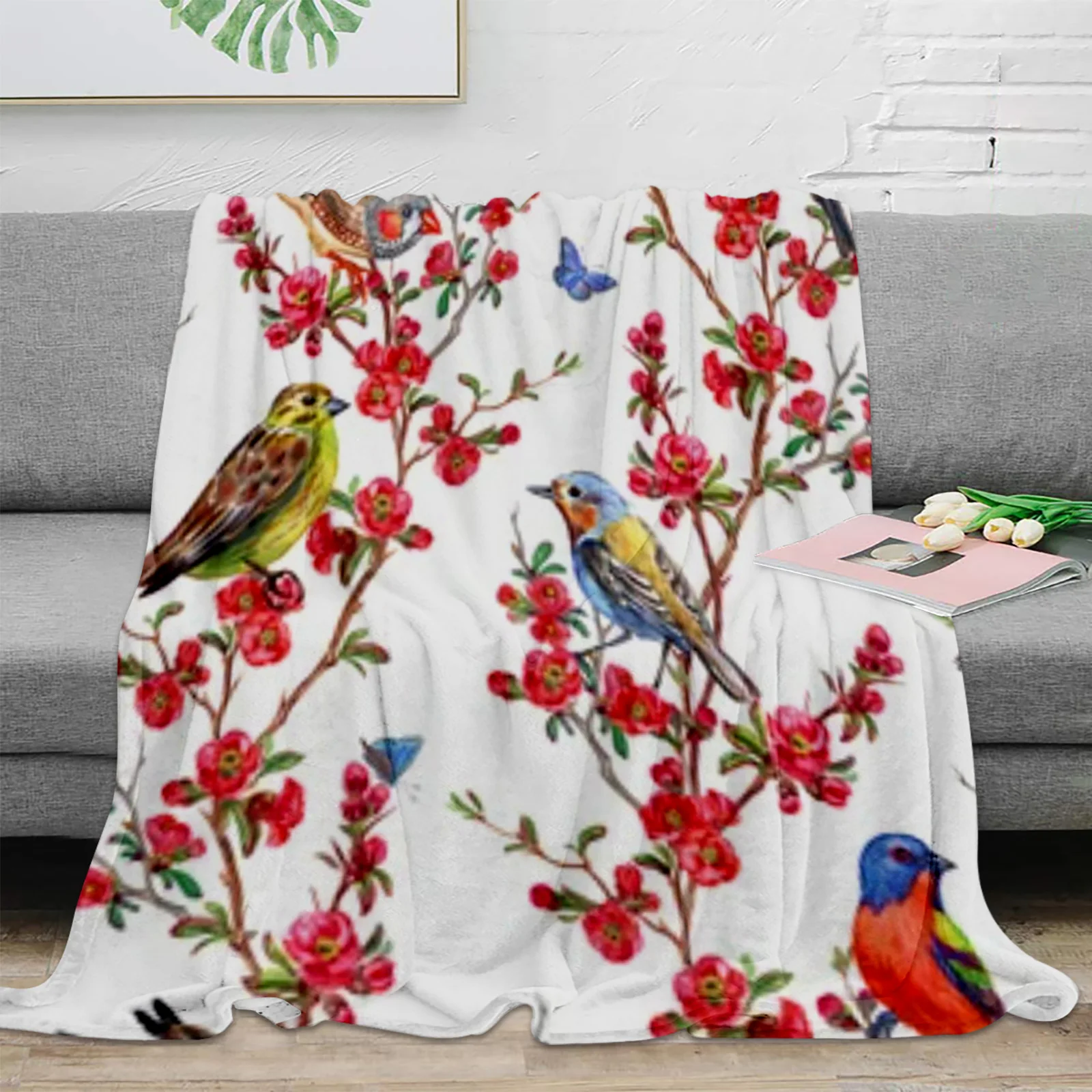 Birds And Blossoms Flower Throw Blanket For Sofa Bed Bedroom Bedspread Soft Microfiber Flannel Throw Blanket For Kids Gifts 
Birds And Blossoms Flower Throw Blanket For Sofa Bed Bedroom Bedspread Soft Microfiber Flannel Throw Blanket For Kids Gifts