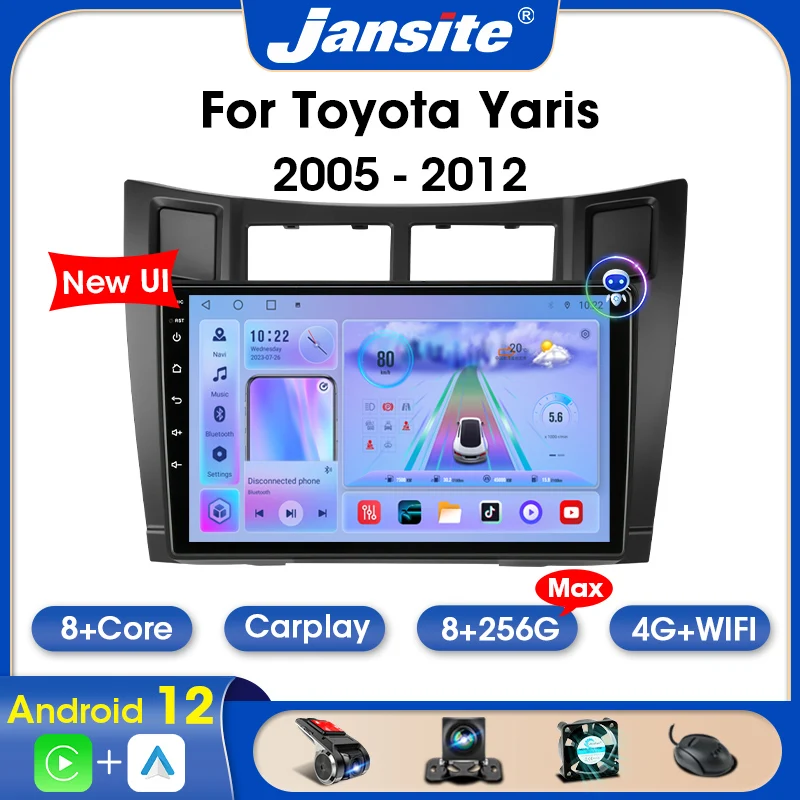 Jansite Android 12 2 Din For Toyota Yaris 2005-2012 Car Radio Multimedia Video Player 4G Carplay Head Unit Autoradio RDS 8G+256G
Jansite Android 12 2 Din For Toyota Yaris 2005-2012 Car Radio Multimedia Video Player 4G Carplay Head Unit Autoradio RDS 8G+256G