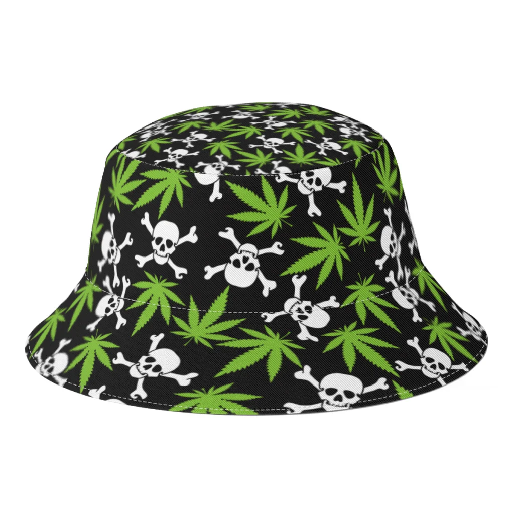 New Summer Cannabis Leafs with Skulls Bucket Hat Women Men Marijuana Weed Leaf Beach Foldable Bob Fishing Hat Panama Gorros
New Summer Cannabis Leafs with Skulls Bucket Hat Women Men Marijuana Weed Leaf Beach Foldable Bob Fishing Hat Panama Gorros