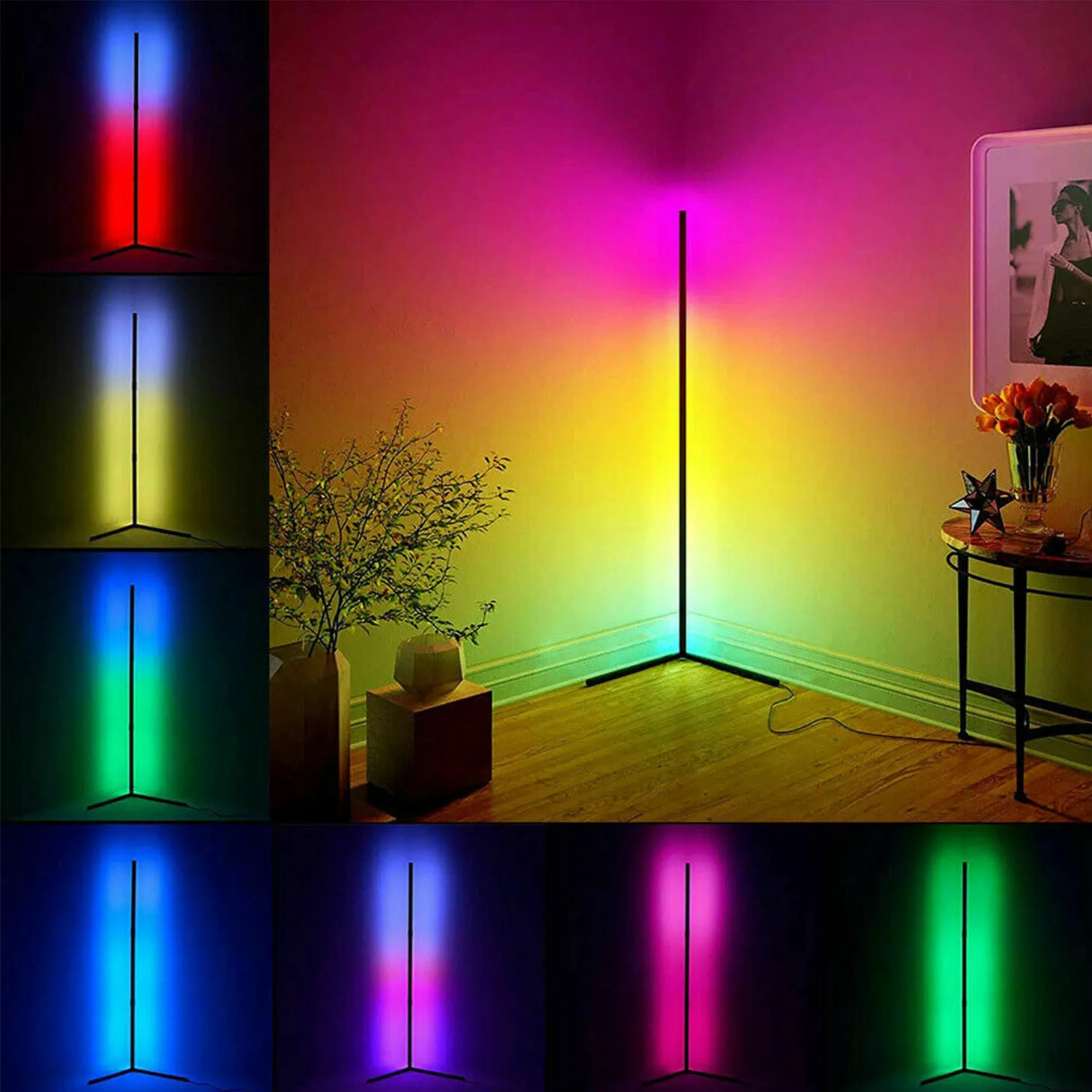 Modern Corner Floor Lamp Nordic Lamps Living Room Indoor RGB Atmosphere Light Standing for Bedroom Decoration | Освещение