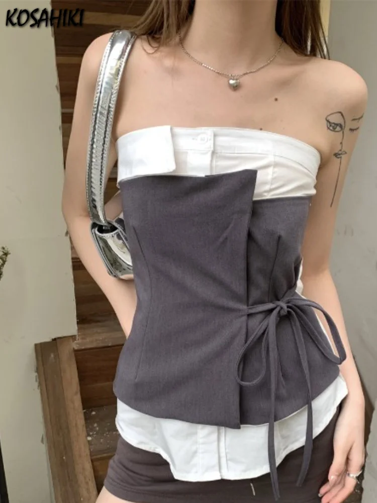 Y2k Aesthetic Basic Sexy Cropped Tops Slim Patchwork Off Shoulder Tank Top All Match Harajuku Sleeveless Summer New Bandage Tee
Y2k Aesthetic Basic Sexy Cropped Tops Slim Patchwork Off Shoulder Tank Top All Match Harajuku Sleeveless Summer New Bandage Tee
