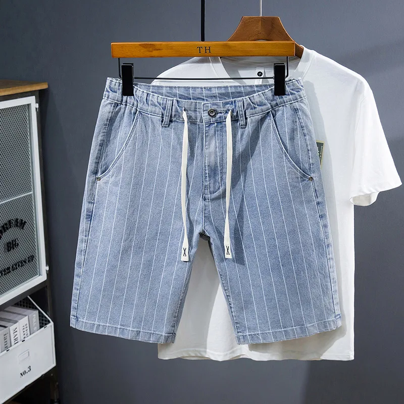6xl 7xl Plus Size Summer New Striped Denim Shorts Men Trend Streetwear Designer Drawstring Short Jeans Male Brand Clothing
6xl 7xl Plus Size Summer New Striped Denim Shorts Men Trend Streetwear Designer Drawstring Short Jeans Male Brand Clothing