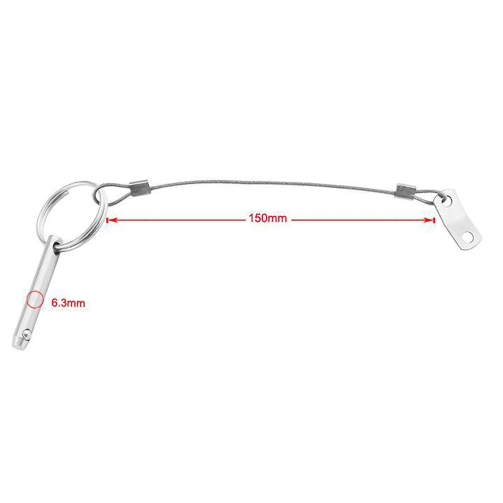 6.3mm Stainless Steel Anti-lost Rope Pins 316 Quick Release Pin With Lanyard For Boat Top Deck 30*40*10mm Shipping Accessories
6.3mm Stainless Steel Anti-lost Rope Pins 316 Quick Release Pin With Lanyard For Boat Top Deck 30*40*10mm Shipping Accessories