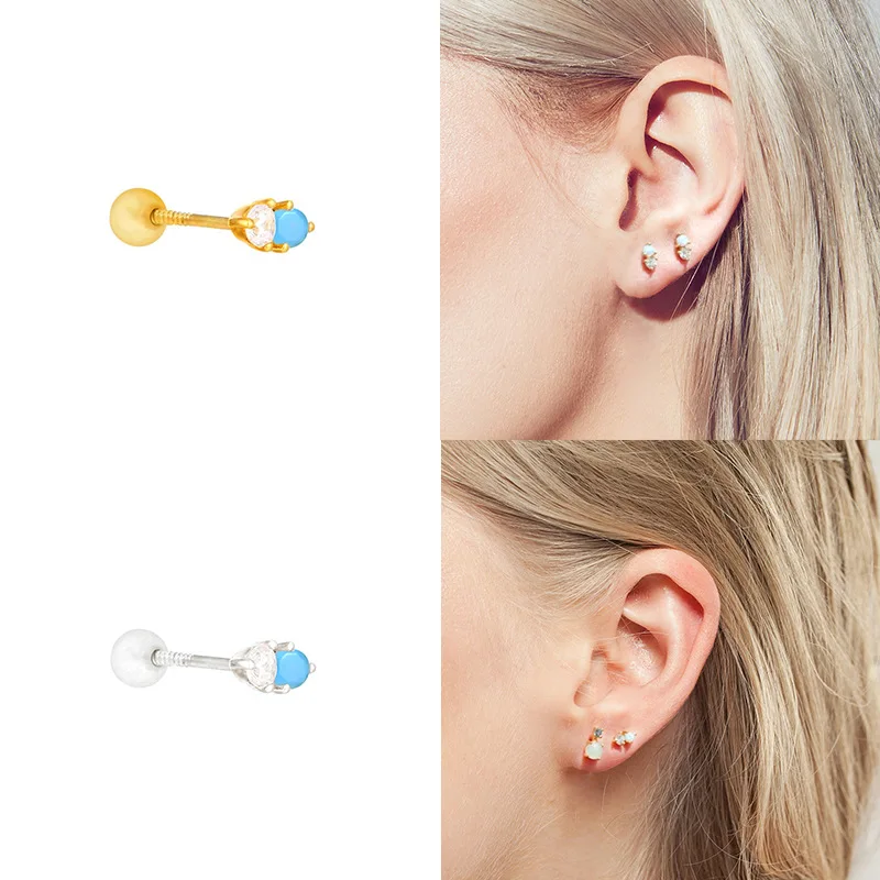 European and American fashion simple screw turnbuckle turquoise mini topa blue earrings small sky blue earrings
European and American fashion simple screw turnbuckle turquoise mini topa blue earrings small sky blue earrings