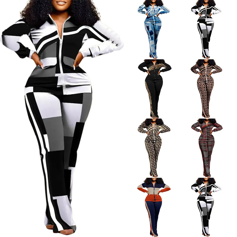 Casual Collar Long Sleeve Pullover Zipper Long Pant Outfits Women Fashion Blocking Suit Casual Loose Tracksuits Set Office Lady
Casual Collar Long Sleeve Pullover Zipper Long Pant Outfits Women Fashion Blocking Suit Casual Loose Tracksuits Set Office Lady