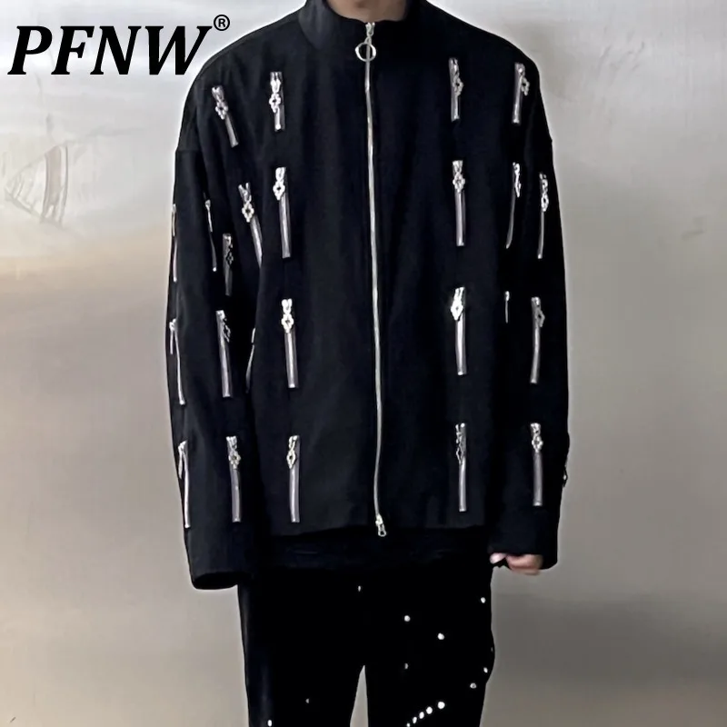 PFNW Spring Autumn Men's Purple Zipper Stand Collar Jacket High Street Dark Wear Style Loose Fashion Design Loose Coat 28A0271
PFNW Spring Autumn Men's Purple Zipper Stand Collar Jacket High Street Dark Wear Style Loose Fashion Design Loose Coat 28A0271