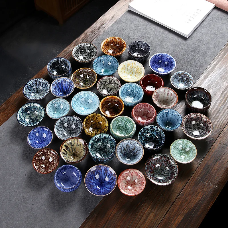 10PCS Ceramic Kiln Change Single Cup Building Tianmu Glaze Tea Cup Master Cup Tea Bowl Large Hat Personal Tea Cup
10PCS Ceramic Kiln Change Single Cup Building Tianmu Glaze Tea Cup Master Cup Tea Bowl Large Hat Personal Tea Cup