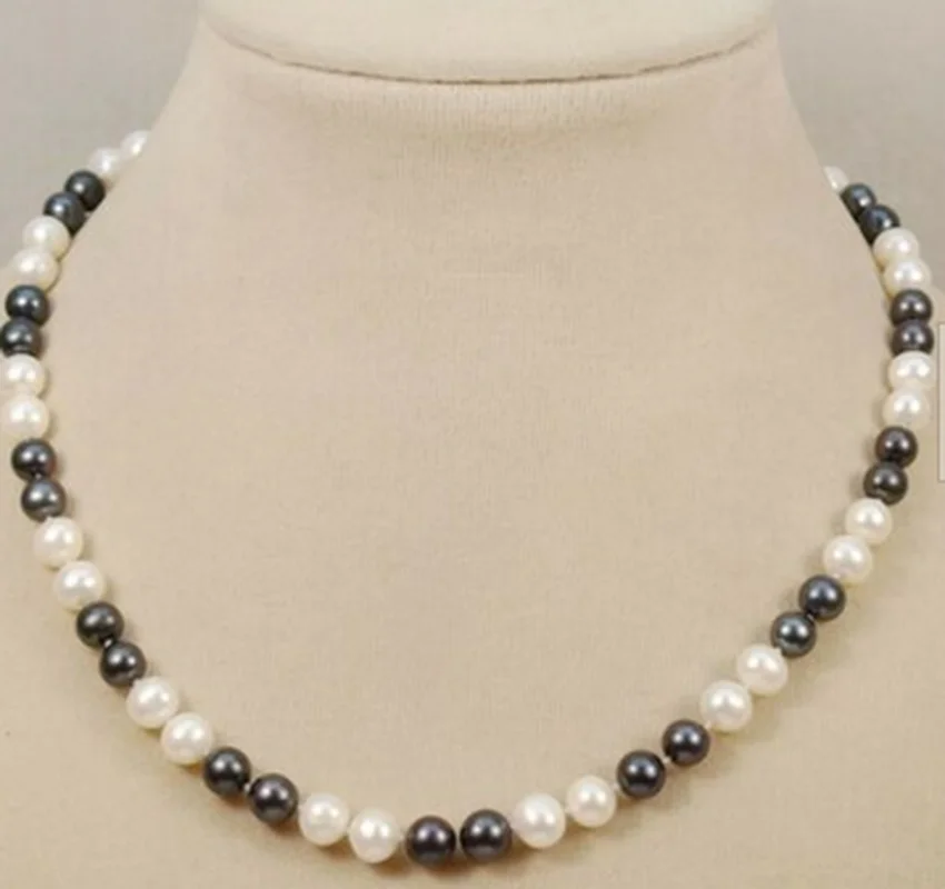 

Ожерелье из натурального пресноводного жемчуга 8-9 мм, белое, черное, розовое, 17 Дюймов, 5 стилей