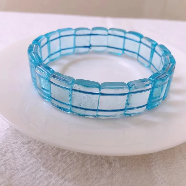 Natural Blue Topaz Clear Rectangle Beads Bracelet Woman Men Crystal 15.2x10x5.5mm Blue Topaz Stretch Jewelry Genuine AAAAAA
Natural Blue Topaz Clear Rectangle Beads Bracelet Woman Men Crystal 15.2x10x5.5mm Blue Topaz Stretch Jewelry Genuine AAAAAA