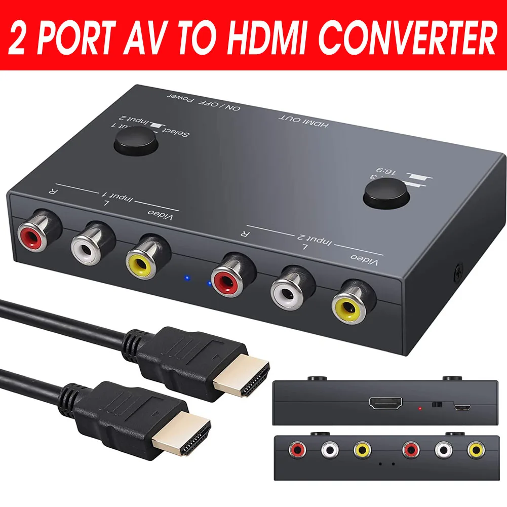2 Port Av To Hdmi Converter 2-Channel Hdmi Av Switcher Av To Hdmi Cvbs Offset Explosive Charge Vcr Dvd Players Car Accessories
2 Port Av To Hdmi Converter 2-Channel Hdmi Av Switcher Av To Hdmi Cvbs Offset Explosive Charge Vcr Dvd Players Car Accessories
