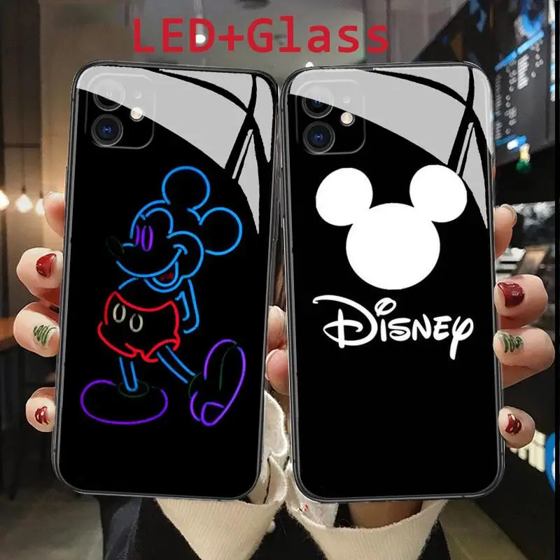 Luxury Mickey LED Breath 7 color Glass phone Case For IPhone 13 12 11 Pro Max Mini SE X Max 8Plus 7plus Mobile phone shell cover
Luxury Mickey LED Breath 7 color Glass phone Case For IPhone 13 12 11 Pro Max Mini SE X Max 8Plus 7plus Mobile phone shell cover