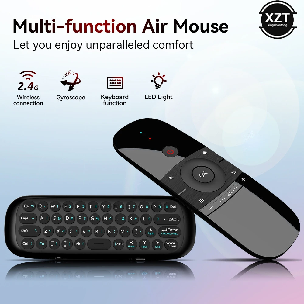 

Wechip W1 2.4G Air Mouse Wireless Keyboard Remote Control IR Remote Learning 6-Axis Motion Sense for Smart TV Android TV Box PC