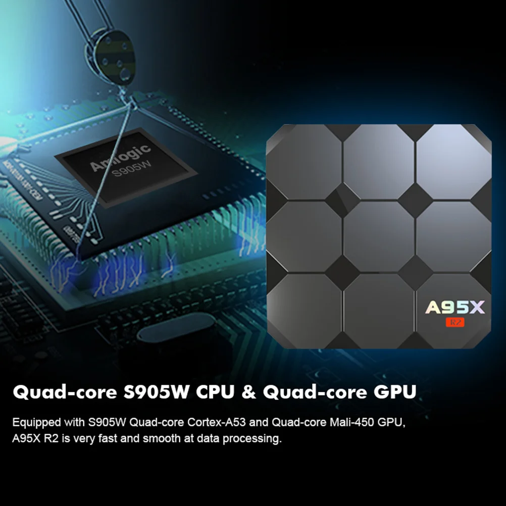 ТВ-приставка A95X R2, дюйма, четырехъядерный процессор Amlogic S905W, 2 + 16 ГБ, 4K, Wi-Fi 
ТВ-приставка A95X R2, дюйма, четырехъядерный процессор Amlogic S905W, 2 + 16 ГБ, 4K, Wi-Fi